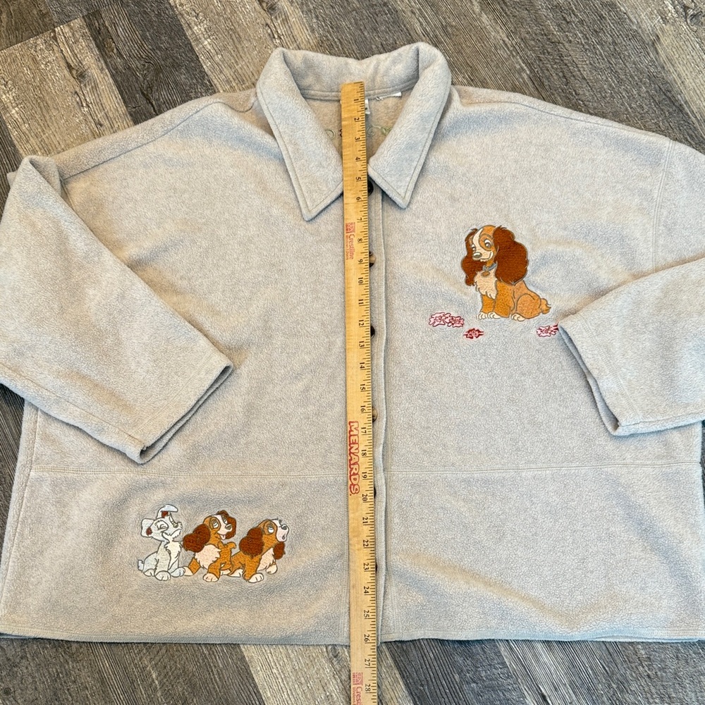 Disney Tan Teddy Jacket with Embroidered Characters Vintage Button Up Size 3X? - Picture 8 of 9